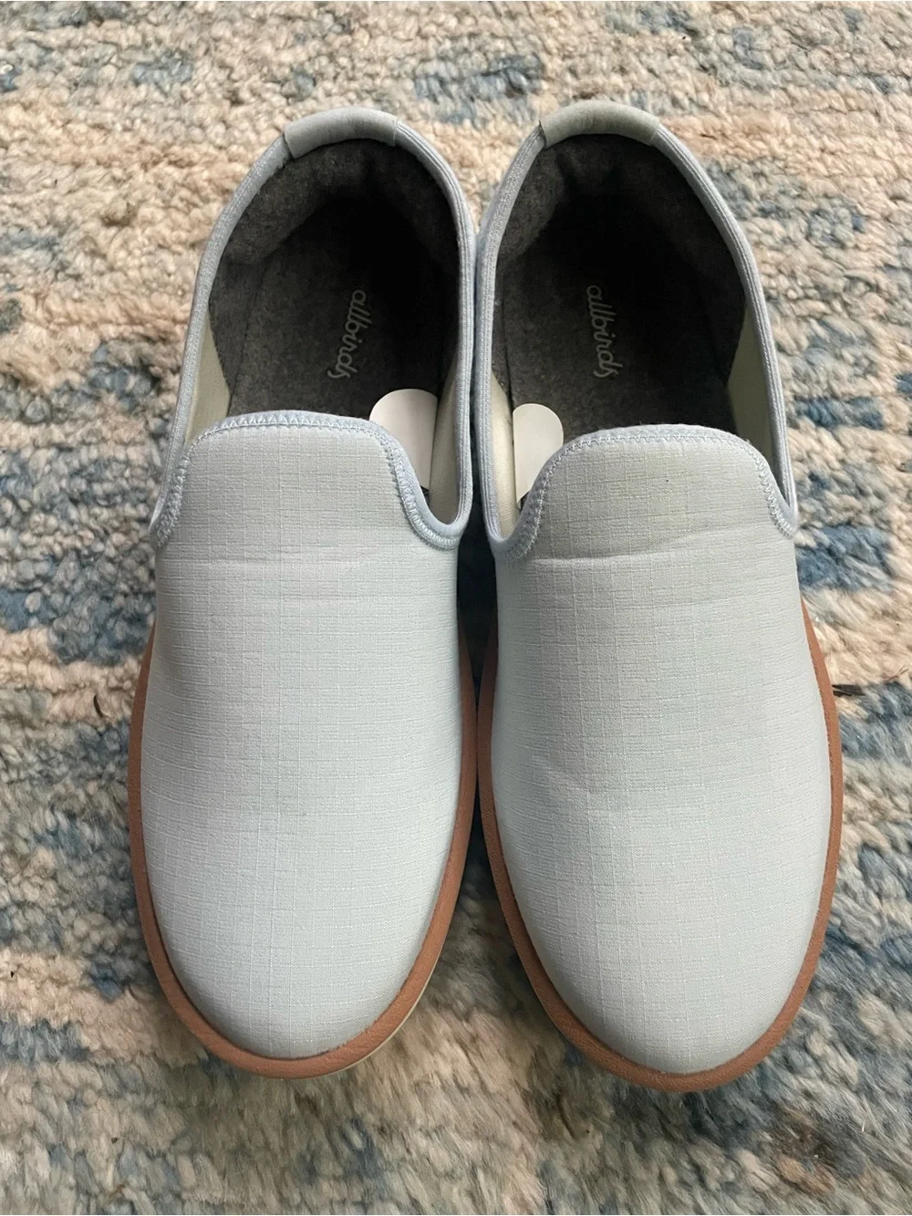Allbirds Womens 10 Mens 8.5 Wool Loungers Woven Shoes Blue Hush Slip On-With Box